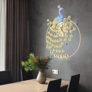 60*82cm Peacock Wall Clock