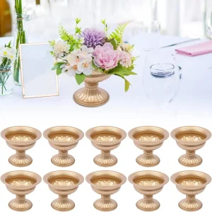10pcs Gold Flowers Vases Wedding Table Centerpiece