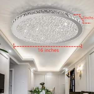 16" Modern Crystal Ceiling Light