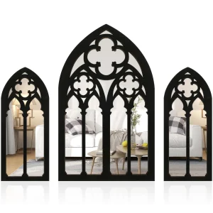 Acrylic Gothic cathedral window mirrors 3-piece set